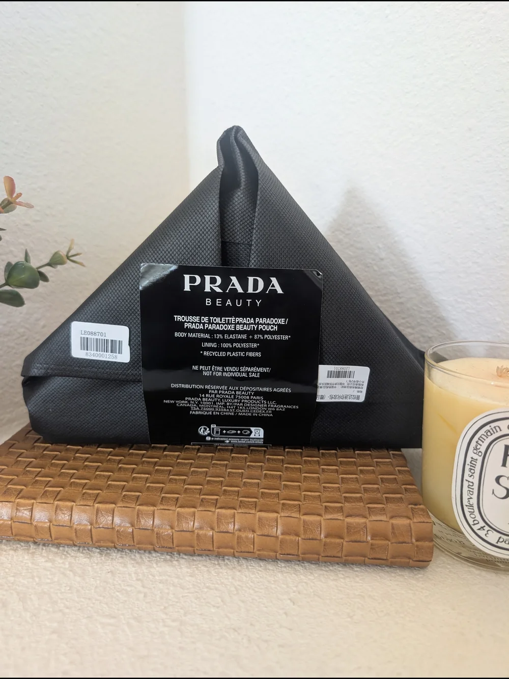 PRADA Beauty Pink Triangle Cosmetic Pouch